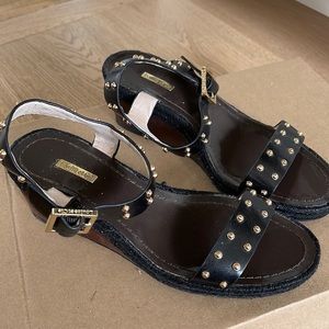 Louise et Cie wood studded wedge Sandals